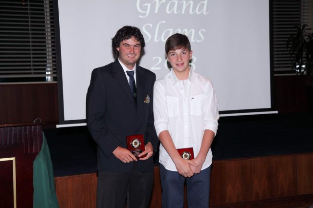 Mat Schiller and Mitchell Iles with grand slam award.JPG