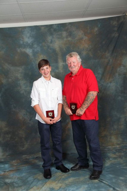 Mitchell and Bill Iles with awards.JPG
